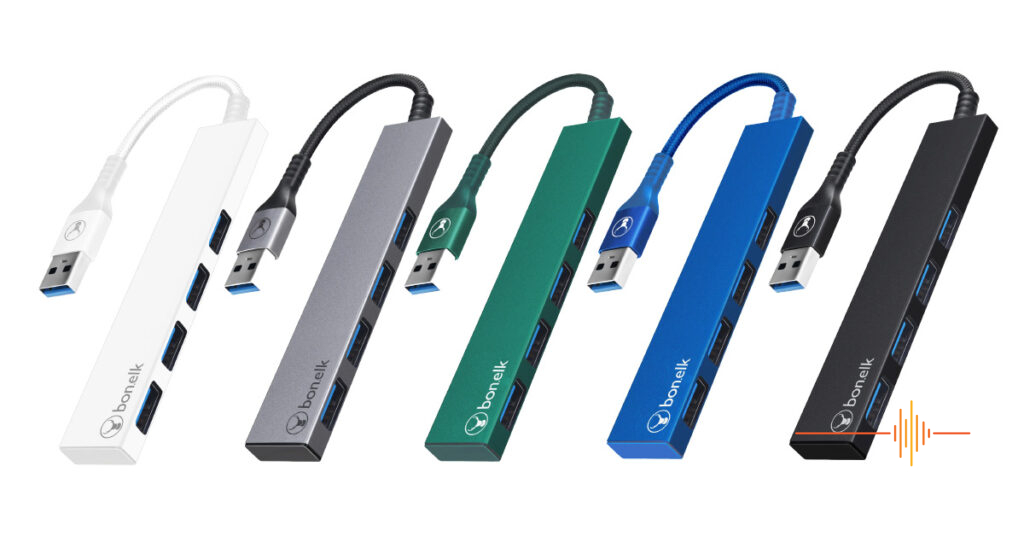 Bonelk Long-Life USB-A to 4 Port USB 3.0 Slim Hub