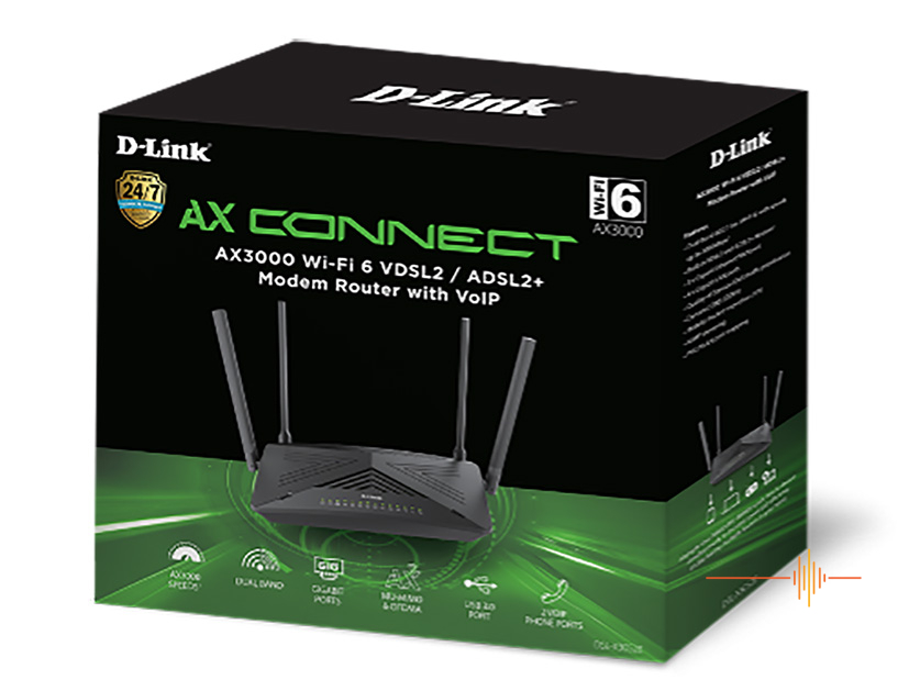 D-Link DSL-X3052E AX3000 Wi-Fi 6 VDSL2/ ADSL2+ Modem Router with VoIP