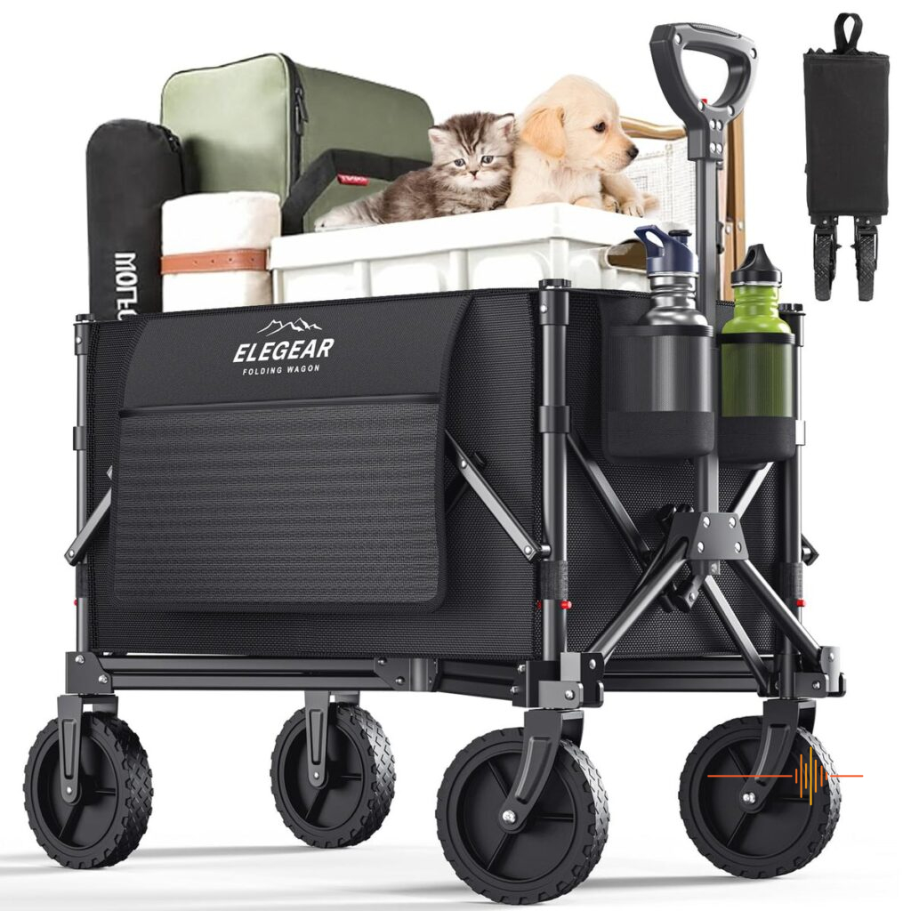 Elegear review photo of loaded cart including a cat and dog